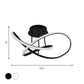 Black/White Twisted Line Ceiling Flush Contemporary LED Aluminum Semi Flush Chandelier in Warm/White Light, 19.5"/23.5" Width Clearhalo 'Ceiling Lights' 'Close To Ceiling Lights' 'Close to ceiling' 'Semi-flushmount' Lighting' 1451768
