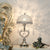 Chrome 1 Head Night Stand Lamp Contemporary Metal Half Sphere Table Light with Crystal-Encrusted and Droplets Chrome Clearhalo 'Lamps' 'Table Lamps' Lighting' 1451804