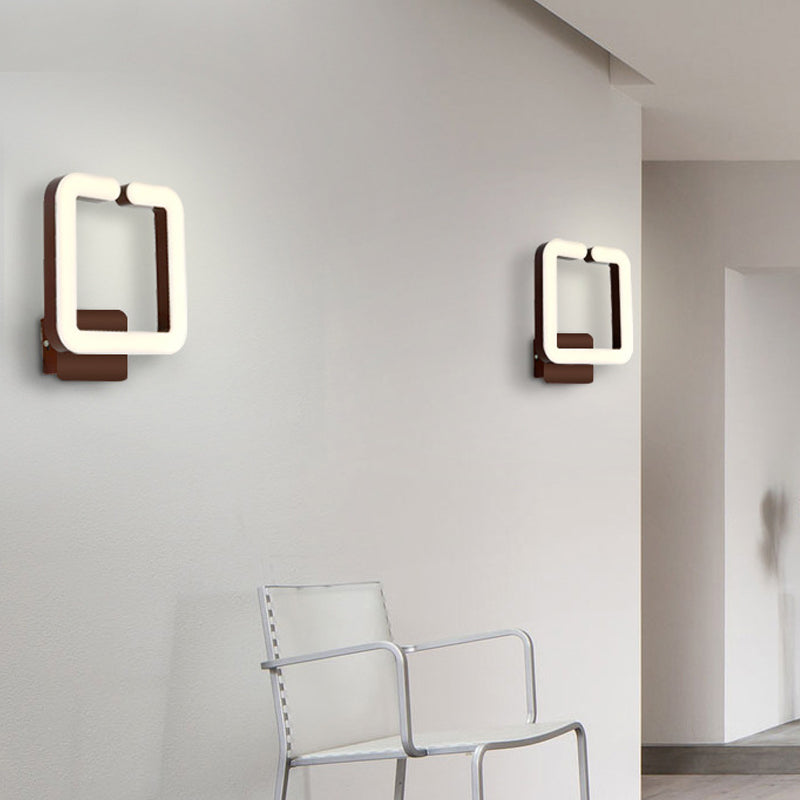 Square Frame LED Living Room Wall Sconce Acrylic 1 Light Simple Wall Lighting in Warm/White/Natural Light Clearhalo 'Modern wall lights' 'Modern' 'Wall Lamps & Sconces' 'Wall Lights' Lighting' 145214