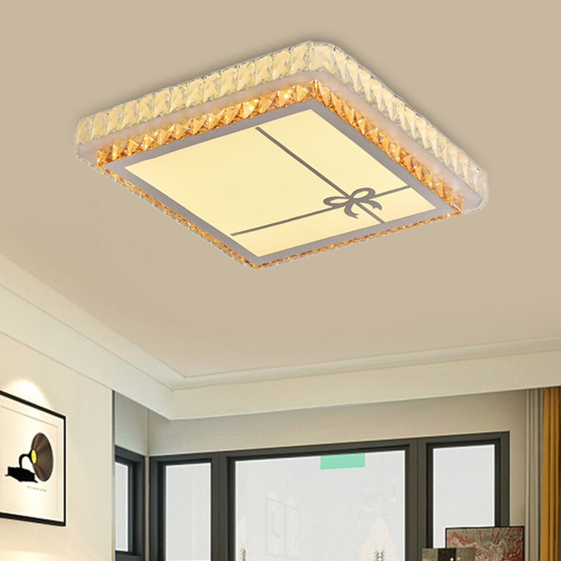 Clear Beveled Crystal Square Flush Light Simple Bedroom LED Close to Ceiling Lighting Fixture - Clear - C - Clearhalo - 'Ceiling Lights' - 'Close To Ceiling Lights' - 'Close to ceiling' - 'Flush mount' - Lighting' - 1452317