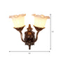 Rustic Style Blossom Wall Lamp 1/2-Head Opaline Glass Wall Mount Lighting in Brown for Living Room Clearhalo 'Wall Lamps & Sconces' 'Wall Lights' Lighting' 1452449