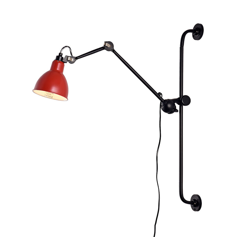 Black/White Dome Shade Wall Mounted Light Modernist Style 1 Head Metallic Adjustable Wall Lamp for Dining Room Clearhalo 'Cast Iron' 'Glass' 'Industrial' 'Modern wall lights' 'Modern' 'Tiffany' 'Traditional wall lights' 'Wall Lamps & Sconces' 'Wall Lights' Lighting' 145343