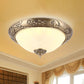 LED Flush Mount Light Fixture Colonialism Dome Shade Opal Glass Ceiling Lighting in Brass for Bedroom, 12"/16" W Clearhalo 'Ceiling Lights' 'Close To Ceiling Lights' 'Close to ceiling' 'Flush mount' Lighting' 1454145