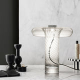 Clear Twisty Glass Mushroom Table Lamp Minimalist Creative 1-Light Night Light for Sitting Room Clear Clearhalo 'Lamps' 'Table Lamps' Lighting' 1454317