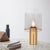 1 Bulb Living Room Table Light Postmodern Brass Night Lamp with Cylinder Translucent Glass Shade Brass Clearhalo 'Lamps' 'Table Lamps' Lighting' 1454322