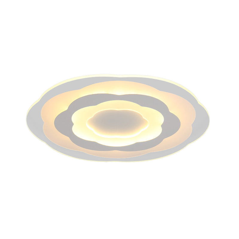 Ultrathin Layered Flower Ceiling Light Modernist Acrylic White 16.5"/20.5" Wide LED Flush Mount Lighting for Bedroom Clearhalo 'Ceiling Lights' 'Close To Ceiling Lights' 'Close to ceiling' 'Flush mount' Lighting' 1454351