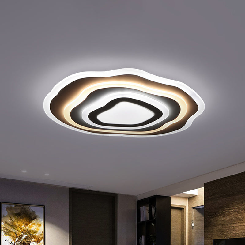 19.5"/23.5" Wide Modern LED Ceiling Lamp Acrylic White Rippling Flush Mount Light in Warm/White Light for Lounge White Clearhalo 'Ceiling Lights' 'Close To Ceiling Lights' 'Close to ceiling' 'Flush mount' Lighting' 1454356
