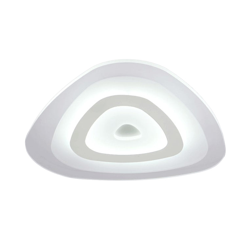 Acrylic Layered Triangle Thin Flush Light Modern White 16.5"/20.5"/24.5" Wide LED Ceiling Mounted Lamp for Bedroom Clearhalo 'Ceiling Lights' 'Close To Ceiling Lights' 'Close to ceiling' 'Flush mount' Lighting' 1454364