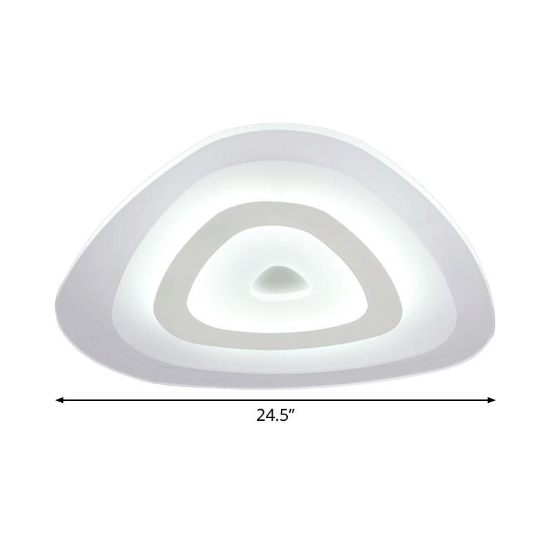 Acrylic Layered Triangle Thin Flush Light Modern White 16.5"/20.5"/24.5" Wide LED Ceiling Mounted Lamp for Bedroom Clearhalo 'Ceiling Lights' 'Close To Ceiling Lights' 'Close to ceiling' 'Flush mount' Lighting' 1454367