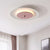 Iron 2-Layer Round Thin Ceiling Lighting Macaron Pink/Black/White LED Flush Mount Fixture in 3 Color Light