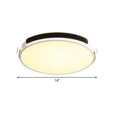14"/18"/21.5" W Nordic LED Flush Mount Acrylic Black-White Round Ceiling Light with Riveted Side Strap, Warm/White Light Clearhalo 'Ceiling Lights' 'Close To Ceiling Lights' 'Close to ceiling' 'Flush mount' Lighting' 1454443