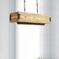 Rectangular Wooden Island Pendant Light Rustic 7 Lights Dining Room Hanging Lamp in Brown Clearhalo 'Ceiling Lights' 'Island Lights' Lighting' 1454528