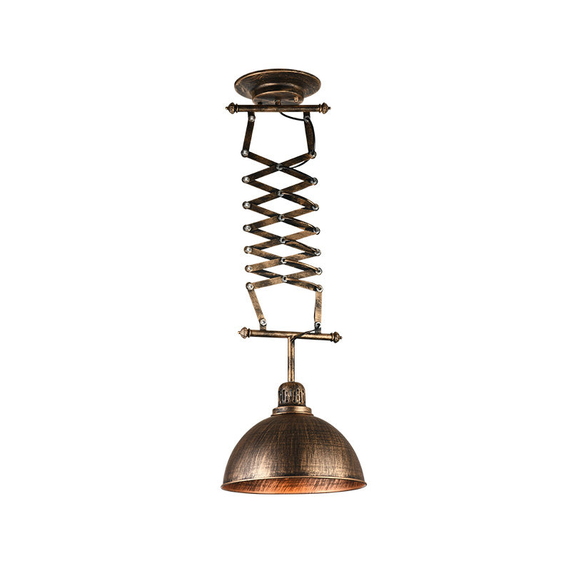 Bronze Bowl Drop Lamp Industrial Iron 1-Light Clothing Store Ceiling Light with Extendable Arm Clearhalo 'Art Deco Pendants' 'Cast Iron' 'Ceiling Lights' 'Ceramic' 'Crystal' 'Industrial Pendants' 'Industrial' 'Metal' 'Middle Century Pendants' 'Pendant Lights' 'Pendants' 'Tiffany' Lighting' 1454682