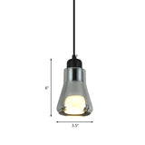 Industrial Cone/Saucer Hanging Lamp 1 Light Smoke Gray Glass Pendant Lighting Fixture for Bedroom Clearhalo 'Ceiling Lights' 'Glass shade' 'Glass' 'Industrial Pendants' 'Industrial' 'Middle Century Pendants' 'Pendant Lights' 'Pendants' 'Tiffany' Lighting' 1454730
