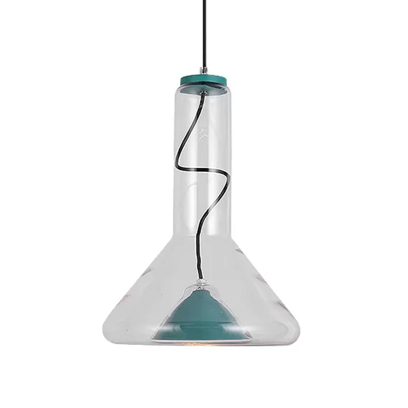Blue/Rose Gold Conical Hanging Lamp Macaron Style Iron LED Pendant Ceiling Light with Extra Outer Funnel Shade Clearhalo 'Ceiling Lights' 'Glass shade' 'Glass' 'Modern Pendants' 'Modern' 'Pendant Lights' 'Pendants' Lighting' 1454970
