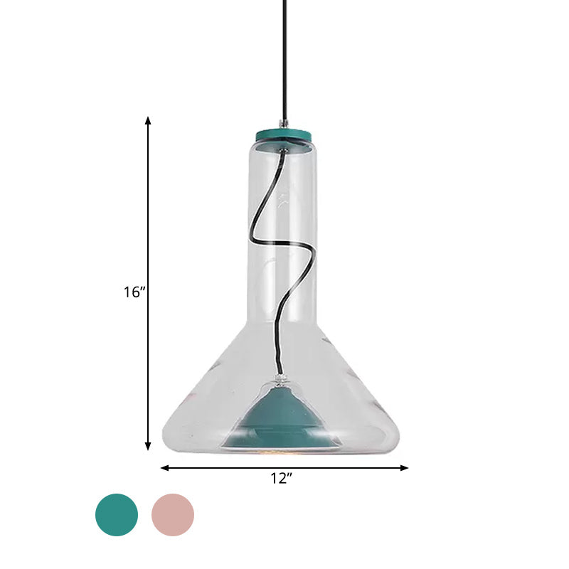 Blue/Rose Gold Conical Hanging Lamp Macaron Style Iron LED Pendant Ceiling Light with Extra Outer Funnel Shade Clearhalo 'Ceiling Lights' 'Glass shade' 'Glass' 'Modern Pendants' 'Modern' 'Pendant Lights' 'Pendants' Lighting' 1454971