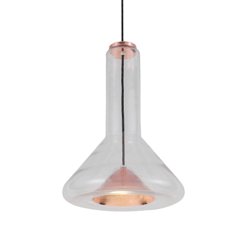 Blue/Rose Gold Conical Hanging Lamp Macaron Style Iron LED Pendant Ceiling Light with Extra Outer Funnel Shade Clearhalo 'Ceiling Lights' 'Glass shade' 'Glass' 'Modern Pendants' 'Modern' 'Pendant Lights' 'Pendants' Lighting' 1454975
