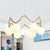 Iron Wave Pendant Ceiling Light Modern Stylish 6 Lights Brass Chandelier with Clear/White Double Ball Glass Shade White Clearhalo 'Ceiling Lights' 'Chandeliers' 'Clear' 'Glass shade' 'Glass' 'Industrial' 'Modern Chandeliers' 'Modern' 'Tiffany' 'Traditional Chandeliers' Lighting' 1455125