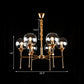 Brass Burst Style Suspension Lamp Retro 6 Heads Clear Glass Chandelier over Dining Table Clearhalo 'Ceiling Lights' 'Chandeliers' 'Clear' 'Industrial' 'Modern Chandeliers' 'Modern' 'Tiffany' 'Traditional Chandeliers' Lighting' 1455182