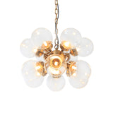 Sputnik Dinette Hanging Chandelier Clear Glass 12 Bulbs Contemporary Ceiling Suspension Lamp in Gold Clearhalo 'Ceiling Lights' 'Chandeliers' 'Clear' 'Industrial' 'Modern Chandeliers' 'Modern' 'Tiffany' 'Traditional Chandeliers' Lighting' 1455250