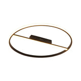 Thin Circle Flush Mounted Lamp Minimalist Acrylic Black 18"/23.5" Dia LED Ceiling Fixture with Glow Cross Bar, Warm/White Light Clearhalo 'Ceiling Lights' 'Close To Ceiling Lights' 'Close to ceiling' 'Flush mount' Lighting' 1455311