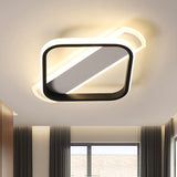 Black Round/Square-Oblong Ceiling Flush Simple Acrylic LED Flush Mounted Lighting in Warm/White Light - Clearhalo - 'Ceiling Lights' - 'Close To Ceiling Lights' - 'Close to ceiling' - 'Flush mount' - Lighting' - 1455336
