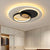 Minimal Intersected Circle Ceiling Light Iron Bedroom 16.5"/20.5" Wide LED Flushmount Lighting in Black/Grey, Warm/White Light - Black - Clearhalo - 'Ceiling Lights' - 'Close To Ceiling Lights' - 'Close to ceiling' - 'Flush mount' - Lighting' - 1455342