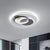 Minimal Intersected Circle Ceiling Light Iron Bedroom 16.5"/20.5" Wide LED Flushmount Lighting in Black/Grey, Warm/White Light - Grey - Clearhalo - 'Ceiling Lights' - 'Close To Ceiling Lights' - 'Close to ceiling' - 'Flush mount' - Lighting' - 1455348