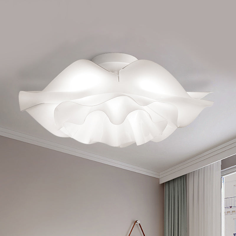 Modern Stylish Frill Layer Flush Mount Acrylic Bedroom LED Ceiling Lighting Fixture in White - White - Clearhalo - 'Ceiling Lights' - 'Close To Ceiling Lights' - 'Close to ceiling' - 'Flush mount' - Lighting' - 1455380