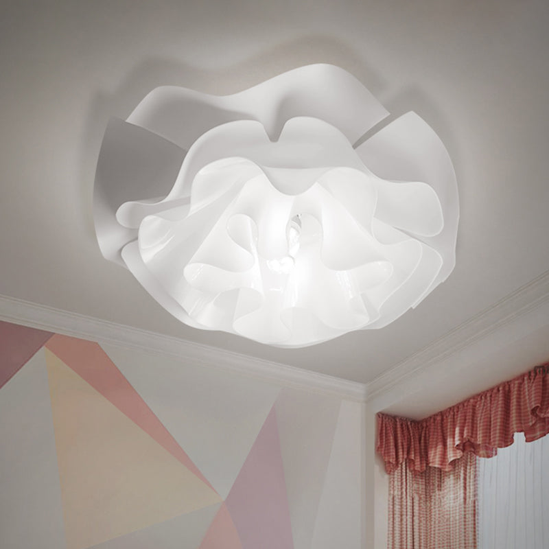 Modern Stylish Frill Layer Flush Mount Acrylic Bedroom LED Ceiling Lighting Fixture in White - Clearhalo - 'Ceiling Lights' - 'Close To Ceiling Lights' - 'Close to ceiling' - 'Flush mount' - Lighting' - 1455381