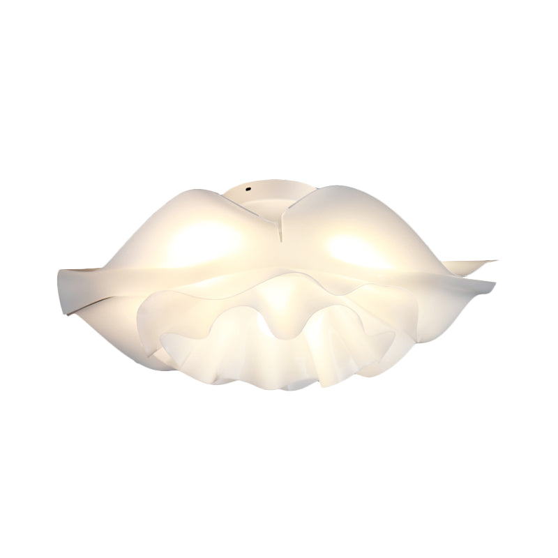 Modern Stylish Frill Layer Flush Mount Acrylic Bedroom LED Ceiling Lighting Fixture in White - Clearhalo - 'Ceiling Lights' - 'Close To Ceiling Lights' - 'Close to ceiling' - 'Flush mount' - Lighting' - 1455382
