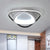 Incurvated Triangle Flush Ceiling Light Simple Acrylic Bedroom LED Flush Mounted Lamp in Black-White, 19.5"/23.5" Width