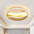16"/19.5" W Modern Style LED Flush Light Aluminum Golden Sea Sunset Close to Ceiling Fixture with Glow Hoop in Warm/White Light Gold Clearhalo 'Ceiling Lights' 'Close To Ceiling Lights' 'Close to ceiling' 'Flush mount' Lighting' 1455392