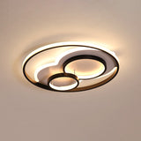 Multi-Ring Acrylic Ceiling Mount Lamp Modernism Black LED Flush Mount Recessed Lighting in Warm/White Light, 16"/19.5" Width - Clearhalo - 'Ceiling Lights' - 'Close To Ceiling Lights' - 'Close to ceiling' - 'Flush mount' - Lighting' - 1455426