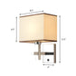 Rectangular Wall Mount Lighting Modern Fabric LED Wall Sconce Lighting in Chrome with Adjustable Spotlight Clearhalo 'Modern wall lights' 'Modern' 'Wall Lamps & Sconces' 'Wall Lights' Lighting' 145545