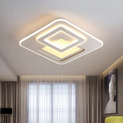 Acrylic Thin Tiered Square Flushmount Modern Creative White LED Close to Ceiling Light in Warm/White Light White Clearhalo 'Ceiling Lights' 'Close To Ceiling Lights' 'Close to ceiling' 'Flush mount' Lighting' 1455450