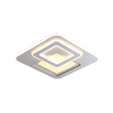 Acrylic Thin Tiered Square Flushmount Modern Creative White LED Close to Ceiling Light in Warm/White Light Clearhalo 'Ceiling Lights' 'Close To Ceiling Lights' 'Close to ceiling' 'Flush mount' Lighting' 1455452