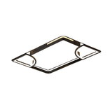 Black Thin Rectangle Ceiling Flush Modern Acrylic LED Flushmount Lighting in Warm/White Light with Sector Cutouts Design - Clearhalo - 'Ceiling Lights' - 'Close To Ceiling Lights' - 'Close to ceiling' - 'Flush mount' - Lighting' - 1455490