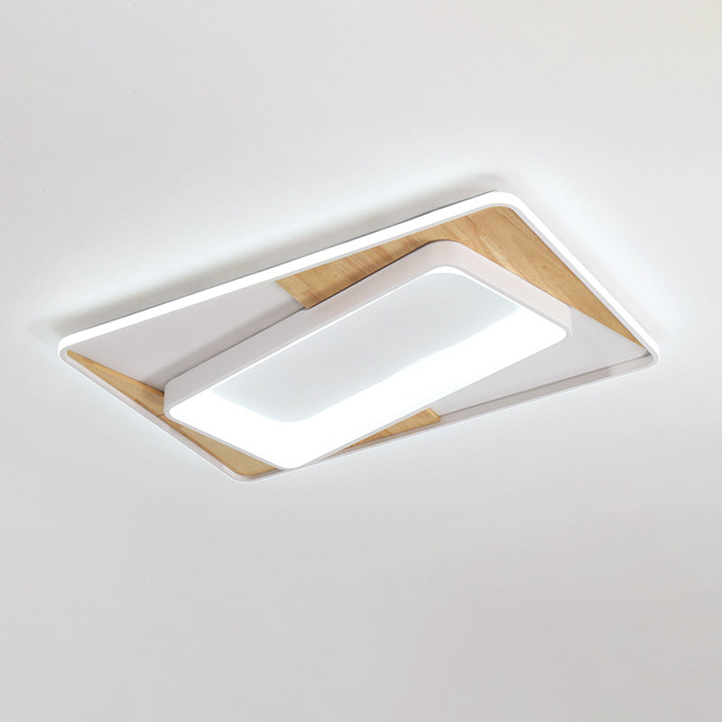 2 Tiers Splicing Acrylic Flush Light Nordic Style Wood-White LED Ceiling Mount Lamp in Warm/White Light Clearhalo 'Ceiling Lights' 'Close To Ceiling Lights' 'Close to ceiling' 'Flush mount' Lighting' 1455495