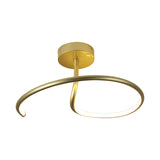 Curl Semi Mount Lighting Simplicity Acrylic Gold Finish 16"/19.5" Wide LED Ceiling Flush Light Clearhalo 'Ceiling Lights' 'Close To Ceiling Lights' 'Close to ceiling' 'Semi-flushmount' Lighting' 1455524