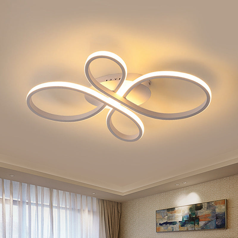 Bedroom LED Ceiling Mounted Light Minimalist White/Coffee Flush Mount with Petals Acrylic Frame, Warm/White/Natural Light Clearhalo 'Ceiling Lights' 'Close To Ceiling Lights' 'Close to ceiling' 'Flush mount' Lighting' 1455544