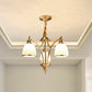 Bowl Ivory Glass Chandelier Lamp Colonial 3/5/8 Bulbs Living Room Down Lighting Pendant in Gold Clearhalo 'Ceiling Lights' 'Chandeliers' Lighting' options 1455599