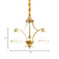 Bowl Ivory Glass Chandelier Lamp Colonial 3/5/8 Bulbs Living Room Down Lighting Pendant in Gold Clearhalo 'Ceiling Lights' 'Chandeliers' Lighting' options 1455602