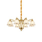 Bowl Ivory Glass Chandelier Lamp Colonial 3/5/8 Bulbs Living Room Down Lighting Pendant in Gold Clearhalo 'Ceiling Lights' 'Chandeliers' Lighting' options 1455611