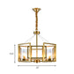 Luxury Cylinder Chandelier Pendant Light 4/6-Head Clear Glass Hanging Lamp in Gold with Rectangle Metal Cage Clearhalo 'Ceiling Lights' 'Chandeliers' Lighting' options 1455657