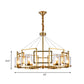 Luxury Cylinder Chandelier Pendant Light 4/6-Head Clear Glass Hanging Lamp in Gold with Rectangle Metal Cage Clearhalo 'Ceiling Lights' 'Chandeliers' Lighting' options 1455662