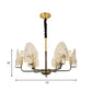 Heart-Shaped Bedroom Pendant Chandelier Colonial Clear Prismatic Glass 6/8 Bulbs Black and Gold Ceiling Light Clearhalo 'Ceiling Lights' 'Chandeliers' Lighting' options 1455667