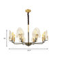 Heart-Shaped Bedroom Pendant Chandelier Colonial Clear Prismatic Glass 6/8 Bulbs Black and Gold Ceiling Light Clearhalo 'Ceiling Lights' 'Chandeliers' Lighting' options 1455672