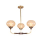 Ball Frosted Glass Ceiling Chandelier Colonial 3/6 Heads Dining Room Pendant Light in Black and Gold Clearhalo 'Ceiling Lights' 'Chandeliers' Lighting' options 1455676