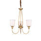 White Glass Cylinder Chandelier Light Colonialism 3/5 Lights Bedroom Pendant Lighting Fixture in Gold Clearhalo 'Ceiling Lights' 'Chandeliers' Lighting' options 1455686